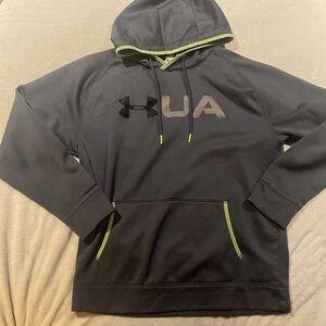 Under Armour Gray Hoodie with Lime Trim Size Medium